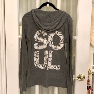 Soulcycle zip up skull hoodie - Small